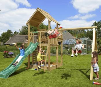 Jungle Palace | Aire de jeux en bois avec balançoire double