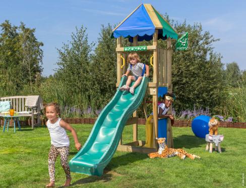 Jungle Cirque | Aire de jeux en bois avec toboggan et étal de marché