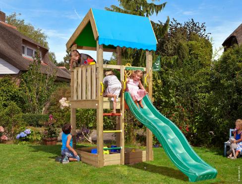 Jungle Home | Spielturm aus Holz mit Rutsche