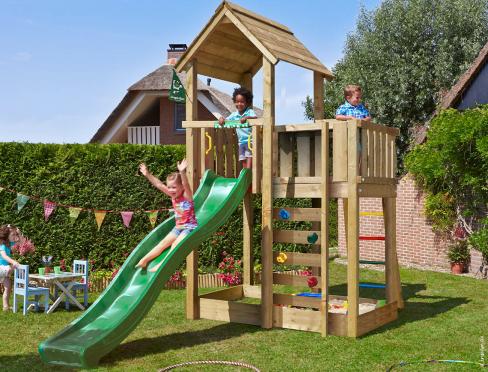 Jungle Mansion | Spielturm aus Holz mit Rutsche