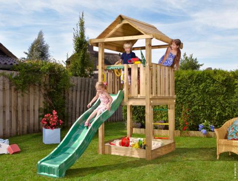 Jungle House | Aire de jeux en bois avec toboggan
