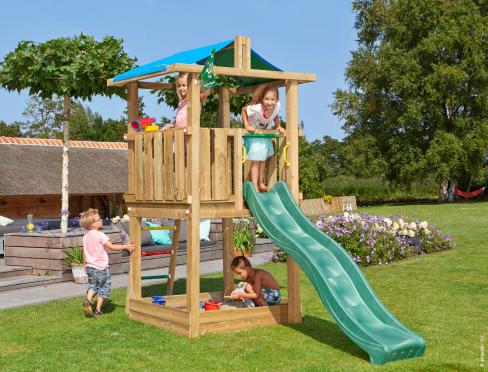 Jungle Hut | Spielturm aus Holz mit Rutsche