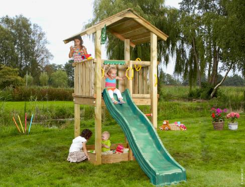 Jungle Casa | Spielturm aus Holz mit Rutsche