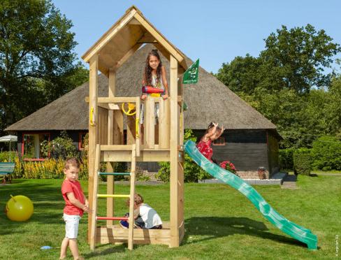 Jungle Club | Spielturm aus Holz mit Rutsche
