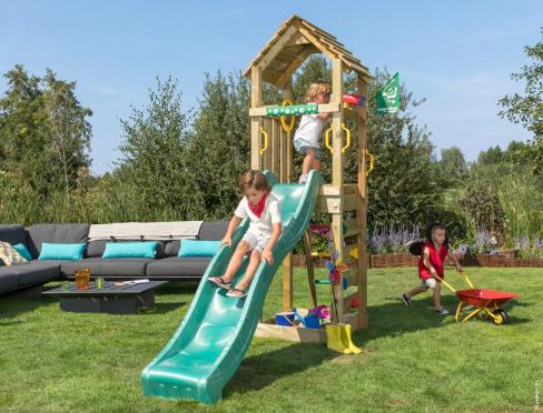 Jungle Cocoon | Spielturm aus Holz mit Rutsche