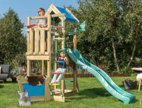 Jungle Viking | Spielturm aus Holz mit Rutsche