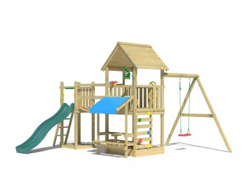 Jungle Bay | Aire de jeux en bois avec balançoire