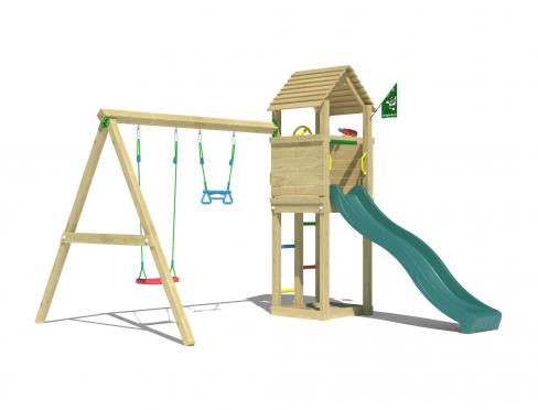 Jungle Delight | Aire de jeux en bois avec balançoire double