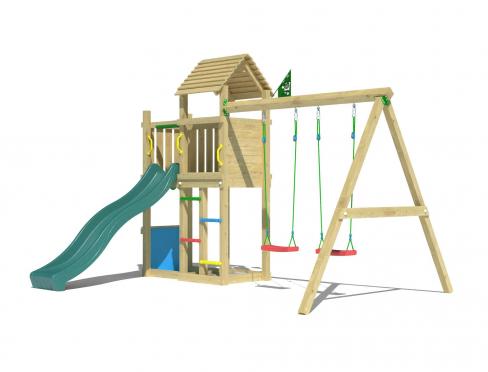 Jungle Breeze | Aire de jeux en bois avec balançoire double